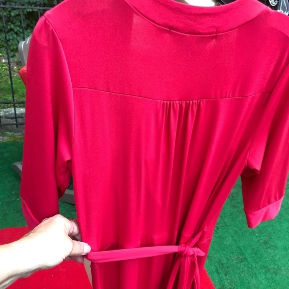 Merona size medium red true wrap dress 3/4 sleeves with stretch NWOT - Picture 8 of 14